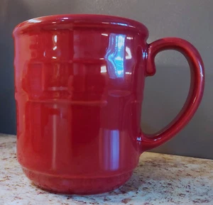 Longaberger pottery mug, "paprika" color, Woven Traditions pattern - Picture 1 of 3