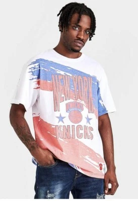 Men’s Mitchell & Ness New York Knicks NBA Paintbrush Short Sleeve T-Shirt  XL - Image 1 of 4
