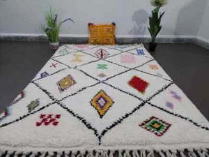 Handmade Moroccan Rug Colorful Rug Runner Rug, Moroccan wool Rug, Checkered Rug - Imagen 1 de 10