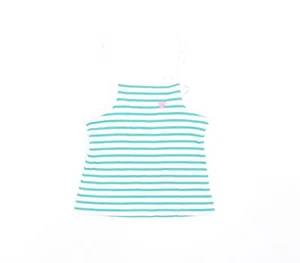Marks & Spencer Girls Green Cotton Blend Tank Size 2-3 Years Square Ne - Picture 1 of 10