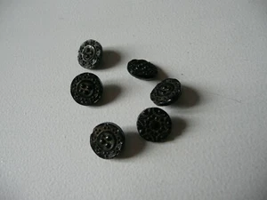 6 boutons mercerie verre noir - Imagen 1 de 2