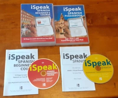 ISPEAK SPANISH LANGUAGE COURSE FOR BEGINNERS IPOD + PHRASE BOOK MINT CONDITION  - Image 1 of 4