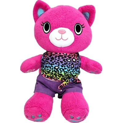 Camisa Pantalones Cortos Púrpura BAB Build A Bear Kabu Catlynn Felpa Estampado Leopardo 17" Foto 1 de 4