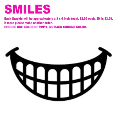 DIE-CUT VINYL DECAL / SMILES, GRIN AND BARE IT - Image 1 of 3