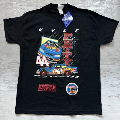 Camisa de carreras juvenil vintage nueva con etiquetas años 90 NASCAR Kyle Petty Hot Wheels talla XL Foto 1 de 4