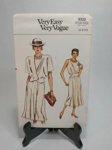 Vogue 9322 Very Easy Sewing Loose Jacket & Dress Pattern Misses' Size (6, 8, 10) - Picture 1 of 8