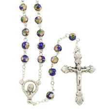 Cloisonne Rosary Blue Beads Madonna