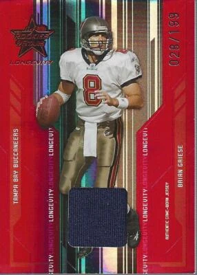 2005 Leaf Rookies and Stars Longevity Material Ruby #89 Brian Griese Jersey /199 - Image 1 of 2