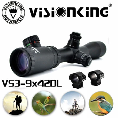 Visionking 3-9x42SFP HD Rifle Scope Tactical R/G Illuminated Reticle 30mm Tube - Image 1 of 4
