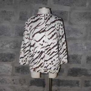 Chaqueta deportiva CHICO'S Zenergy talla 1 M/8 marrón cebra a rayas - Imagen 1 de 6