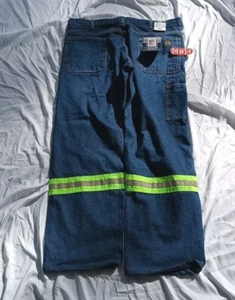 Really Cool Y2K Type Deadstock Bigbill Baggy Work Jeans With Reflective 40x32 - Bild 1 von 6