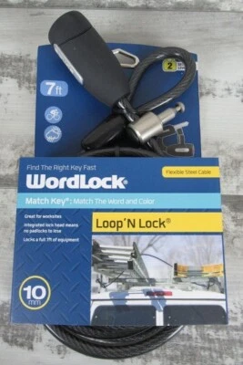 WordLock 7ft. Flexible Loop 'N Lock Steel Cable - Image 1 of 4