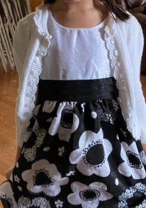 Girls Sz.5 American Princess Sleeveless Dress ( Only) Black/white Floral Print. - Picture 1 of 8