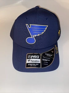 Fanatics ST. LOUIS BLUES NHL Authentic Pro Blue Flex-Fit Size L/XL Hat - NEW - Picture 1 of 6