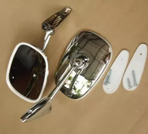 For Fiat 124 Sport Spider 1966 -1985 Chrome Fender/Door Mirror Pair Edge Curve - Picture 1 of 9