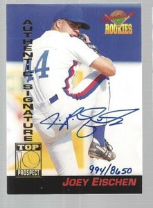 Joey Eischen 1994 Signature Rookies Auto Card # 10 Ottawa