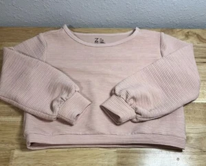Z by Zella Size Small 7/8 Long sleeve blush studio Ribbed Crop Top - Picture 1 of 10