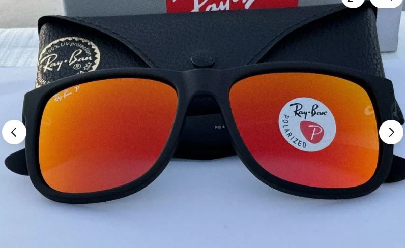Gafas de sol Ray Ban Justin mezcla de colores mate negro/rojo espejo 55 mm RB4165 622/6Q Foto 1 de 1