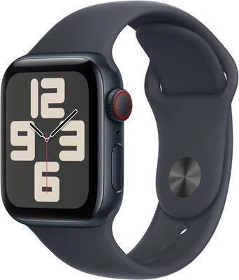 Apple Watch SE (2. Gen) 44mm (A2724) Midnight Alu Sport Band Midnight M/L CEL - Bild 1 von 4