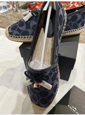 Alpargata plana COACH Carson Denim Signature azul mujer talla 7,5-FG3482  Foto 1 de 4
