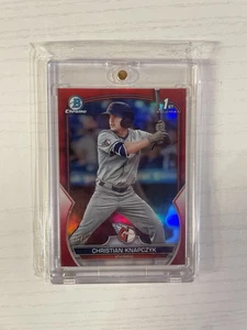 Christian Knapczyk 2023 1st Bowman Chrome True Red /5 - Picture 1 of 2
