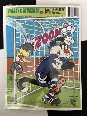 ¡Nuevo! Warner Bros Looney Tunes Sylvester Piolín Marco Bandeja Puzzle De Colección 1983 Foto 1 de 4
