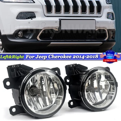 Front Bumper Driving Lamps Fog Lights Fog Lamps For 2014-2018 Jeep Cherokee - Imagem 1 de 4