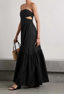 A.L.C. Lark strapless gathered black cotton-poplin maxi dress 8 $595 - Picture 1 of 10