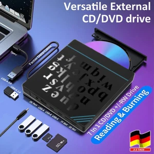 Externes DVD Laufwerk USB 3.0 Typ-C Brenner Slim CD DVD-RW Brenner Für PC Laptop - Bild 1 von 14