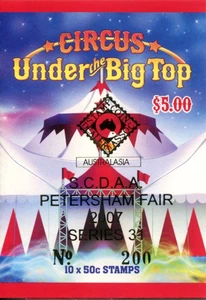 2007 Circus Under the Big Top - Stamp booklet Barcode 349004 SCDAA Overprint - Picture 1 of 3