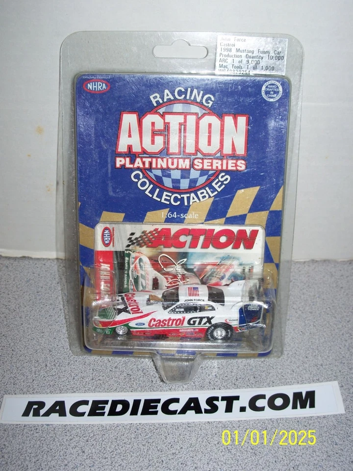 John Force 1/64 1998 Castrol GTX MUSTANG COCHE DIVERTIDO ACCIÓN Foto 1 de 1
