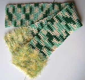 DAMEN GEHÄKELT BAUMWOLLE LANGER SCHAL HALSTUCH TUCH TOLLE FARBEN UND GESCHENKIDEE - Bild 1 von 1