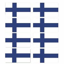 8 x Glossy Vinyl Stickers - Finland Finnish Small Flag Bike Helmet FLAG14D