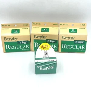 L'eggs Pantyhose Lot 4 Regular Everyday size Q Suntan Soft Brown Off Black AC - Picture 1 of 6