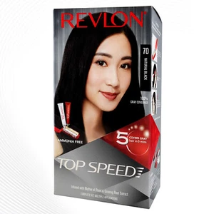 Revlon Top Speed Hair Color for Women, 180g - Natural Black 70 Cover Gray Hairs - Picture 1 of 8