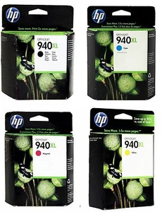 HP 940XL B,C,M Y Original OEM 4 Inkjet Cartridges For HP Officejet Pro 8500A - Zdjęcie 1 z 1