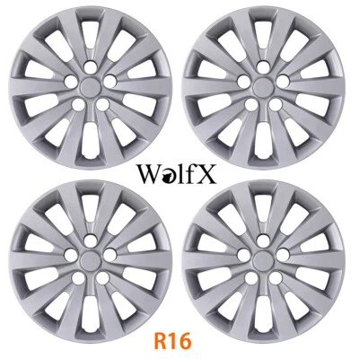 16" Set of 4 Hubcaps For 2011-2017 NISSAN LEAF Silver Snap On Wheel Rim Covers - Изображение 1 из 4