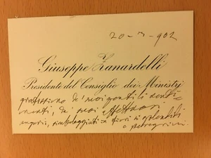 Biglietto autografo di Giuseppe Zanardelli - Picture 1 of 1