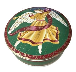 Caja de baratijas de Navidad Mikasa Wings of Joy porcelana 5"" Peace Joy Love de colección años 90 - Imagen 1 de 6