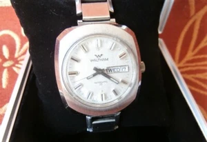 Swiss Automatic Modernist MCM Octagonal Cushion Case Waltham Day Date Mens Watch - Picture 1 of 10