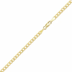 14K Yellow Gold Hollow Cuban Bracelet 3.5mm 7-9" - Curb Chain Link Men Women - Picture 1 of 2