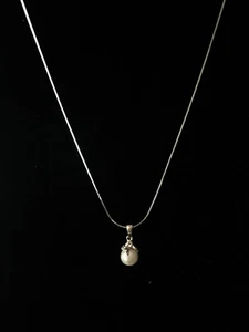 Judith Jack White Pearl Pendant Silver Plated Necklace 19'' $255 #116 - Picture 1 of 5