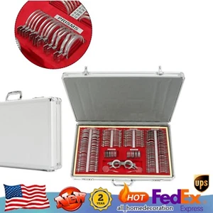 266Pcs Optical Trial Lens Set Optometry Kit Metal Rim Aluminum Box Trial Frame - Picture 1 of 13