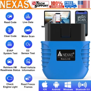 NEXAS Motorcycles Bluetooth OBD2 Scanner Android IOS Check Engine Coade Reader - Imagen 1 de 9