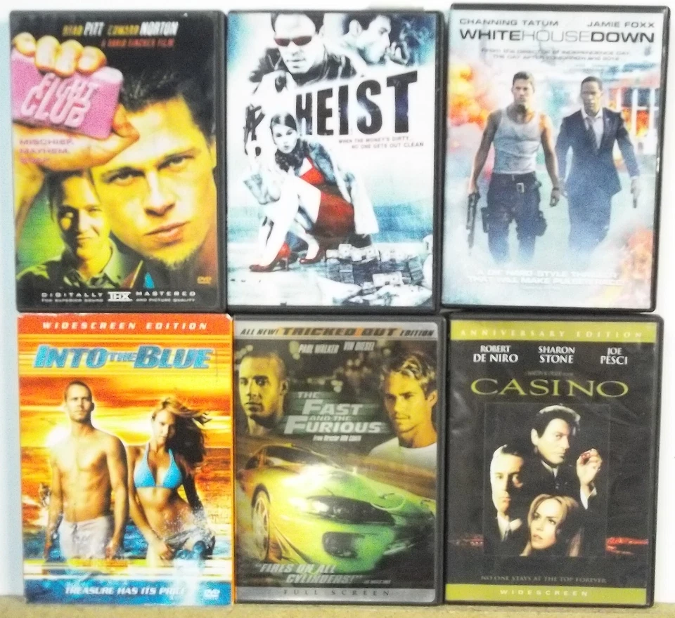 6 ACTION ADVENTURE DRAMA DVD movies Lot #M762 FREE US S/H Tatum Pitt DeNiro - Image 1 of 1