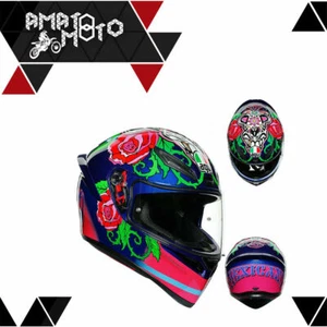 AGV Casco Integral Moto Calle Mujer E2205 K1 Salom Azul Fucsia Verde - Imagen 1 de 1