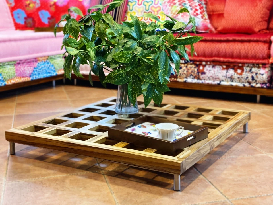 Teak Wood Base for Mah Jong Modular Daybed Sofa Couch Custom Outdoor Indoor - Image 1 of 4