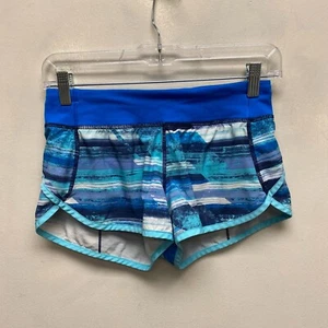 Ivivva Lululemon Girls Blue Pull On Elastic Waist Active Speed Shorts 12 - Picture 1 of 8