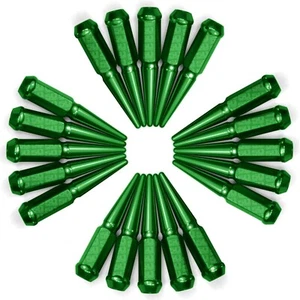 Set of 16 12x1.25mm Green Spike Lug Nuts For Nissan Hardbody Pickup Pathfinder - Picture 1 of 5