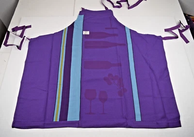 Vintage Apron Le Jacquard Francais 00s Wine Lovers Chardonnay Made France NEW - Image 1 of 4